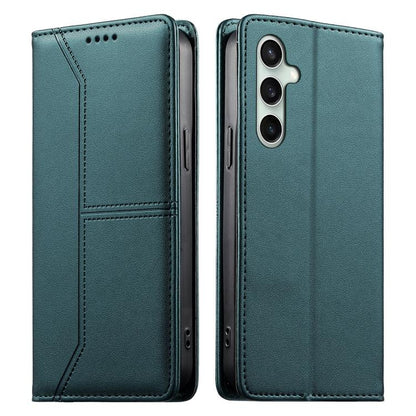 Stitched Line Magnetic RFID Vegan Leather Phone Case, For Samsung Galaxy S25 Ultra 5G, For Samsung Galaxy S24 FE 5G, For Samsung Galaxy S24 Ultra 5G, For Samsung Galaxy S23 FE 5G, For Samsung Galaxy S23 Ultra 5G, For Samsung Galaxy S23+ 5G             ...