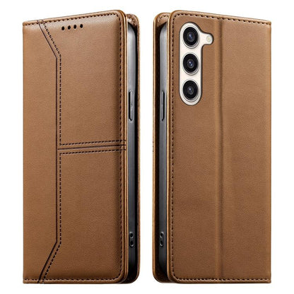Stitched Line Magnetic RFID Vegan Leather Phone Case, For Samsung Galaxy S25 Ultra 5G, For Samsung Galaxy S24 FE 5G, For Samsung Galaxy S24 Ultra 5G, For Samsung Galaxy S23 FE 5G, For Samsung Galaxy S23 Ultra 5G, For Samsung Galaxy S23+ 5G             ...