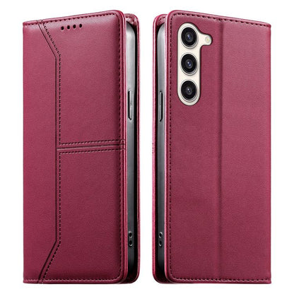 Stitched Line Magnetic RFID Vegan Leather Phone Case, For Samsung Galaxy S25 Ultra 5G, For Samsung Galaxy S24 FE 5G, For Samsung Galaxy S24 Ultra 5G, For Samsung Galaxy S23 FE 5G, For Samsung Galaxy S23 Ultra 5G, For Samsung Galaxy S23+ 5G             ...