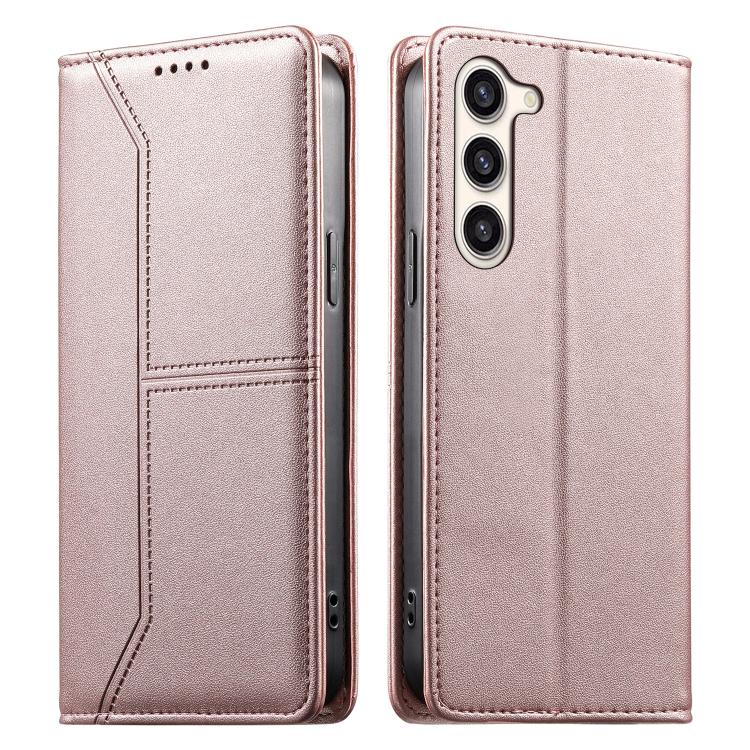 Stitched Line Magnetic RFID Vegan Leather Phone Case, For Samsung Galaxy S25 Ultra 5G, For Samsung Galaxy S24 FE 5G, For Samsung Galaxy S24 Ultra 5G, For Samsung Galaxy S23 FE 5G, For Samsung Galaxy S23 Ultra 5G, For Samsung Galaxy S23+ 5G             ...
