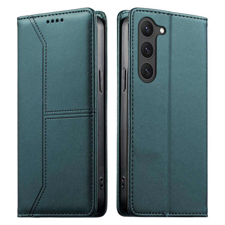 Stitched Line Magnetic RFID Vegan Leather Phone Case, For Samsung Galaxy S25 Ultra 5G, For Samsung Galaxy S24 FE 5G, For Samsung Galaxy S24 Ultra 5G, For Samsung Galaxy S23 FE 5G, For Samsung Galaxy S23 Ultra 5G, For Samsung Galaxy S23+ 5G             ...