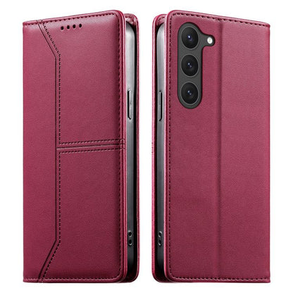 Stitched Line Magnetic RFID Vegan Leather Phone Case, For Samsung Galaxy S25 Ultra 5G, For Samsung Galaxy S24 FE 5G, For Samsung Galaxy S24 Ultra 5G, For Samsung Galaxy S23 FE 5G, For Samsung Galaxy S23 Ultra 5G, For Samsung Galaxy S23+ 5G             ...