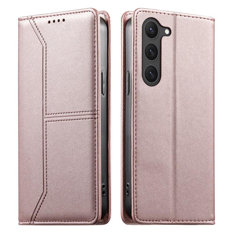 Stitched Line Magnetic RFID Vegan Leather Phone Case, For Samsung Galaxy S25 Ultra 5G, For Samsung Galaxy S24 FE 5G, For Samsung Galaxy S24 Ultra 5G, For Samsung Galaxy S23 FE 5G, For Samsung Galaxy S23 Ultra 5G, For Samsung Galaxy S23+ 5G             ...