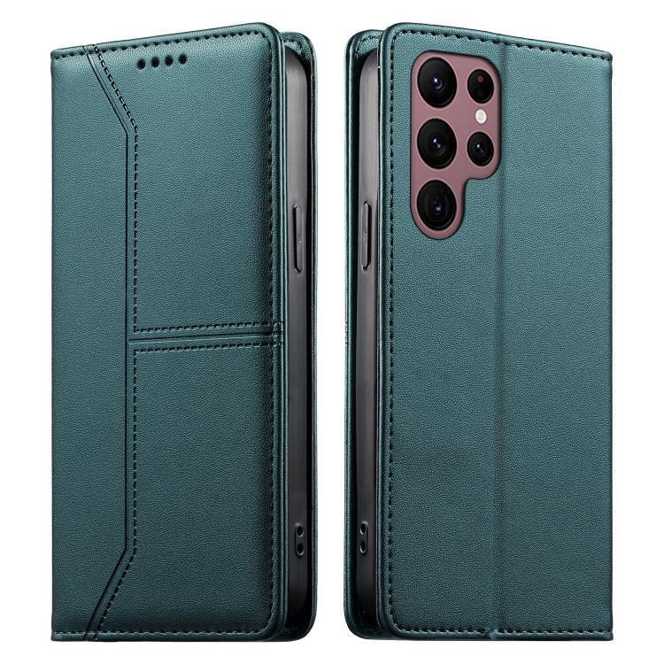 Stitched Line Magnetic RFID Vegan Leather Phone Case, For Samsung Galaxy S25 Ultra 5G, For Samsung Galaxy S24 FE 5G, For Samsung Galaxy S24 Ultra 5G, For Samsung Galaxy S23 FE 5G, For Samsung Galaxy S23 Ultra 5G, For Samsung Galaxy S23+ 5G             ...