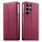 Stitched Line Magnetic RFID Vegan Leather Phone Case, For Samsung Galaxy S25 Ultra 5G, For Samsung Galaxy S24 FE 5G, For Samsung Galaxy S24 Ultra 5G, For Samsung Galaxy S23 FE 5G, For Samsung Galaxy S23 Ultra 5G, For Samsung Galaxy S23+ 5G             ...