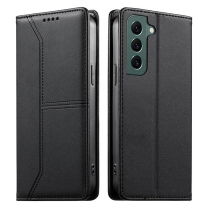 Stitched Line Magnetic RFID Vegan Leather Phone Case, For Samsung Galaxy S22+ 5G, For Samsung Galaxy S22 5G, For Samsung Galaxy S21 FE 5G, For Samsung Galaxy S21 5G, For Samsung Galaxy S21+ 5G, For Samsung Galaxy S21 Ultra 5G, For Samsung Galaxy S20 Ul...