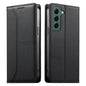 Stitched Line Magnetic RFID Vegan Leather Phone Case, For Samsung Galaxy S22+ 5G, For Samsung Galaxy S22 5G, For Samsung Galaxy S21 FE 5G, For Samsung Galaxy S21 5G, For Samsung Galaxy S21+ 5G, For Samsung Galaxy S21 Ultra 5G, For Samsung Galaxy S20 Ul...