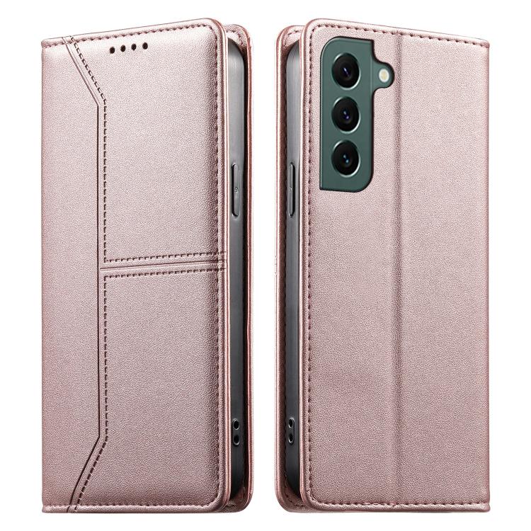 Stitched Line Magnetic RFID Vegan Leather Phone Case, For Samsung Galaxy S22+ 5G, For Samsung Galaxy S22 5G, For Samsung Galaxy S21 FE 5G, For Samsung Galaxy S21 5G, For Samsung Galaxy S21+ 5G, For Samsung Galaxy S21 Ultra 5G, For Samsung Galaxy S20 Ul...