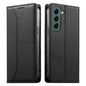 Stitched Line Magnetic RFID Vegan Leather Phone Case, For Samsung Galaxy S22+ 5G, For Samsung Galaxy S22 5G, For Samsung Galaxy S21 FE 5G, For Samsung Galaxy S21 5G, For Samsung Galaxy S21+ 5G, For Samsung Galaxy S21 Ultra 5G, For Samsung Galaxy S20 Ul...