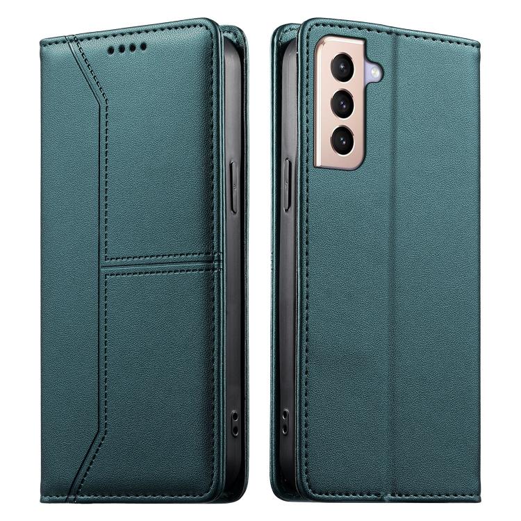 Stitched Line Magnetic RFID Vegan Leather Phone Case, For Samsung Galaxy S22+ 5G, For Samsung Galaxy S22 5G, For Samsung Galaxy S21 FE 5G, For Samsung Galaxy S21 5G, For Samsung Galaxy S21+ 5G, For Samsung Galaxy S21 Ultra 5G, For Samsung Galaxy S20 Ul...