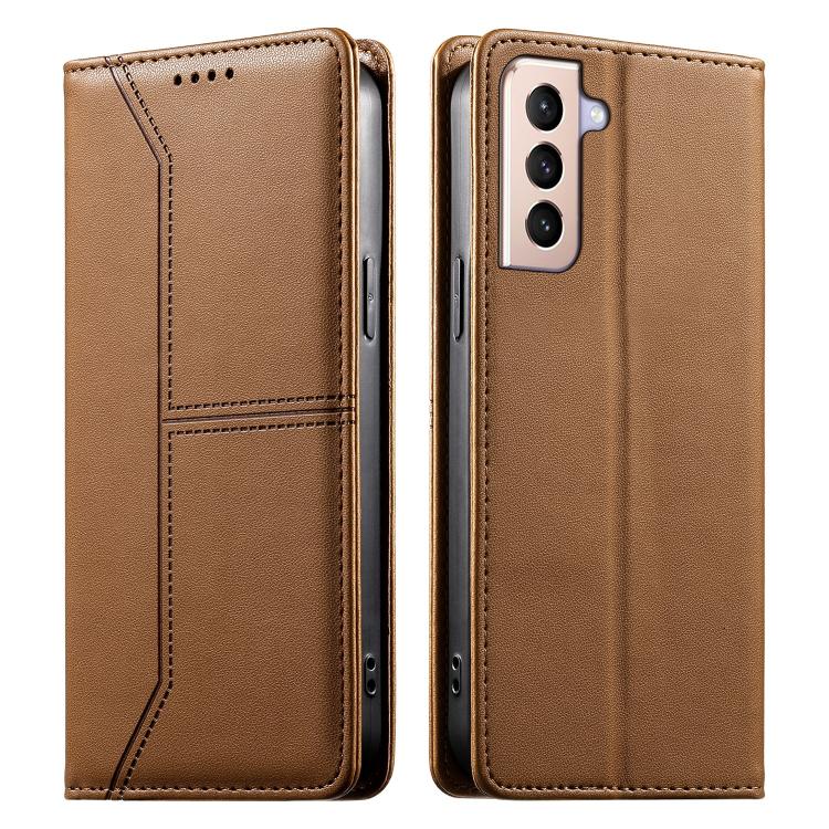 Stitched Line Magnetic RFID Vegan Leather Phone Case, For Samsung Galaxy S22+ 5G, For Samsung Galaxy S22 5G, For Samsung Galaxy S21 FE 5G, For Samsung Galaxy S21 5G, For Samsung Galaxy S21+ 5G, For Samsung Galaxy S21 Ultra 5G, For Samsung Galaxy S20 Ul...