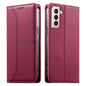 Stitched Line Magnetic RFID Vegan Leather Phone Case, For Samsung Galaxy S22+ 5G, For Samsung Galaxy S22 5G, For Samsung Galaxy S21 FE 5G, For Samsung Galaxy S21 5G, For Samsung Galaxy S21+ 5G, For Samsung Galaxy S21 Ultra 5G, For Samsung Galaxy S20 Ul...
