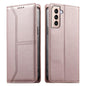 Stitched Line Magnetic RFID Vegan Leather Phone Case, For Samsung Galaxy S22+ 5G, For Samsung Galaxy S22 5G, For Samsung Galaxy S21 FE 5G, For Samsung Galaxy S21 5G, For Samsung Galaxy S21+ 5G, For Samsung Galaxy S21 Ultra 5G, For Samsung Galaxy S20 Ul...