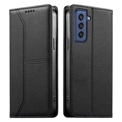 Stitched Line Magnetic RFID Vegan Leather Phone Case, For Samsung Galaxy S22+ 5G, For Samsung Galaxy S22 5G, For Samsung Galaxy S21 FE 5G, For Samsung Galaxy S21 5G, For Samsung Galaxy S21+ 5G, For Samsung Galaxy S21 Ultra 5G, For Samsung Galaxy S20 Ul...