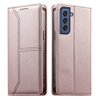 Stitched Line Magnetic RFID Vegan Leather Phone Case, For Samsung Galaxy S22+ 5G, For Samsung Galaxy S22 5G, For Samsung Galaxy S21 FE 5G, For Samsung Galaxy S21 5G, For Samsung Galaxy S21+ 5G, For Samsung Galaxy S21 Ultra 5G, For Samsung Galaxy S20 Ul...
