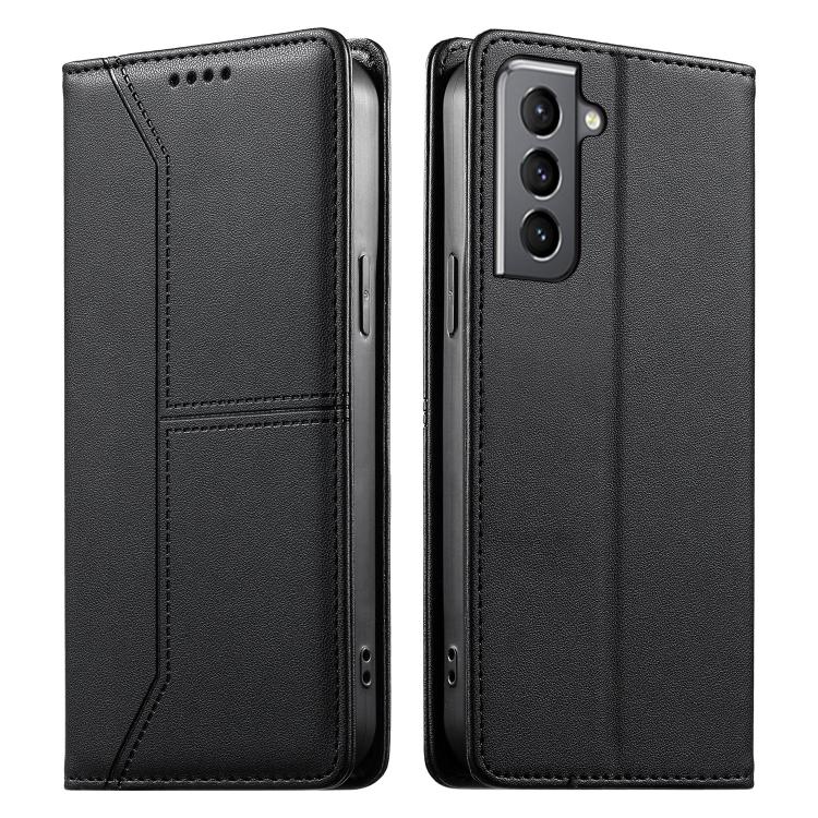 Stitched Line Magnetic RFID Vegan Leather Phone Case, For Samsung Galaxy S22+ 5G, For Samsung Galaxy S22 5G, For Samsung Galaxy S21 FE 5G, For Samsung Galaxy S21 5G, For Samsung Galaxy S21+ 5G, For Samsung Galaxy S21 Ultra 5G, For Samsung Galaxy S20 Ul...