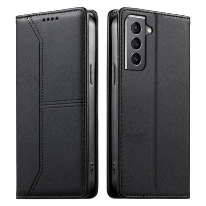 Stitched Line Magnetic RFID Vegan Leather Phone Case, For Samsung Galaxy S22+ 5G, For Samsung Galaxy S22 5G, For Samsung Galaxy S21 FE 5G, For Samsung Galaxy S21 5G, For Samsung Galaxy S21+ 5G, For Samsung Galaxy S21 Ultra 5G, For Samsung Galaxy S20 Ul...