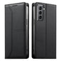 Stitched Line Magnetic RFID Vegan Leather Phone Case, For Samsung Galaxy S22+ 5G, For Samsung Galaxy S22 5G, For Samsung Galaxy S21 FE 5G, For Samsung Galaxy S21 5G, For Samsung Galaxy S21+ 5G, For Samsung Galaxy S21 Ultra 5G, For Samsung Galaxy S20 Ul...