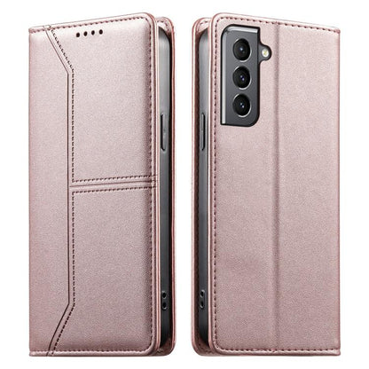 Stitched Line Magnetic RFID Vegan Leather Phone Case, For Samsung Galaxy S22+ 5G, For Samsung Galaxy S22 5G, For Samsung Galaxy S21 FE 5G, For Samsung Galaxy S21 5G, For Samsung Galaxy S21+ 5G, For Samsung Galaxy S21 Ultra 5G, For Samsung Galaxy S20 Ul...