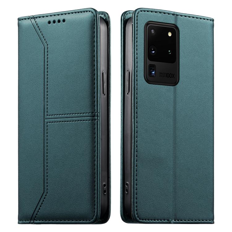 Stitched Line Magnetic RFID Vegan Leather Phone Case, For Samsung Galaxy S22+ 5G, For Samsung Galaxy S22 5G, For Samsung Galaxy S21 FE 5G, For Samsung Galaxy S21 5G, For Samsung Galaxy S21+ 5G, For Samsung Galaxy S21 Ultra 5G, For Samsung Galaxy S20 Ul...