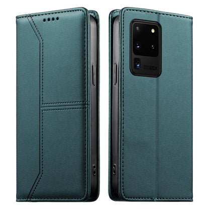 Stitched Line Magnetic RFID Vegan Leather Phone Case, For Samsung Galaxy S22+ 5G, For Samsung Galaxy S22 5G, For Samsung Galaxy S21 FE 5G, For Samsung Galaxy S21 5G, For Samsung Galaxy S21+ 5G, For Samsung Galaxy S21 Ultra 5G, For Samsung Galaxy S20 Ul...