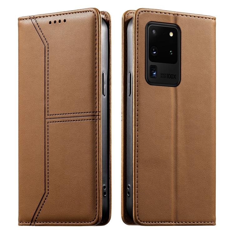 Stitched Line Magnetic RFID Vegan Leather Phone Case, For Samsung Galaxy S22+ 5G, For Samsung Galaxy S22 5G, For Samsung Galaxy S21 FE 5G, For Samsung Galaxy S21 5G, For Samsung Galaxy S21+ 5G, For Samsung Galaxy S21 Ultra 5G, For Samsung Galaxy S20 Ul...