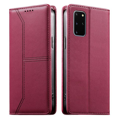 Stitched Line Magnetic RFID Vegan Leather Phone Case, For Samsung Galaxy S22+ 5G, For Samsung Galaxy S22 5G, For Samsung Galaxy S21 FE 5G, For Samsung Galaxy S21 5G, For Samsung Galaxy S21+ 5G, For Samsung Galaxy S21 Ultra 5G, For Samsung Galaxy S20 Ul...
