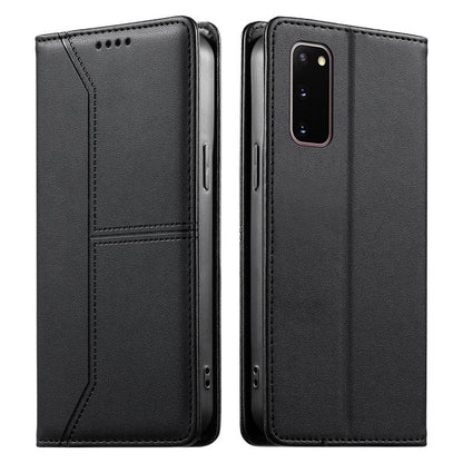 Stitched Line Magnetic RFID Vegan Leather Phone Case, For Samsung Galaxy S22+ 5G, For Samsung Galaxy S22 5G, For Samsung Galaxy S21 FE 5G, For Samsung Galaxy S21 5G, For Samsung Galaxy S21+ 5G, For Samsung Galaxy S21 Ultra 5G, For Samsung Galaxy S20 Ul...