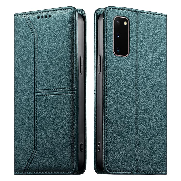 Stitched Line Magnetic RFID Vegan Leather Phone Case, For Samsung Galaxy S22+ 5G, For Samsung Galaxy S22 5G, For Samsung Galaxy S21 FE 5G, For Samsung Galaxy S21 5G, For Samsung Galaxy S21+ 5G, For Samsung Galaxy S21 Ultra 5G, For Samsung Galaxy S20 Ul...