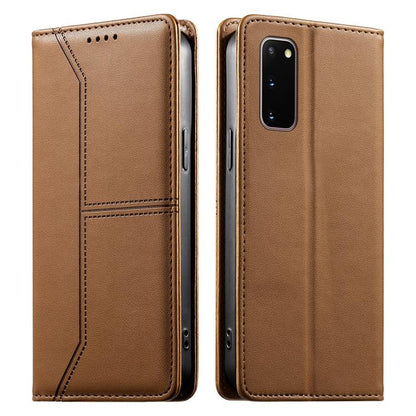 Stitched Line Magnetic RFID Vegan Leather Phone Case, For Samsung Galaxy S22+ 5G, For Samsung Galaxy S22 5G, For Samsung Galaxy S21 FE 5G, For Samsung Galaxy S21 5G, For Samsung Galaxy S21+ 5G, For Samsung Galaxy S21 Ultra 5G, For Samsung Galaxy S20 Ul...