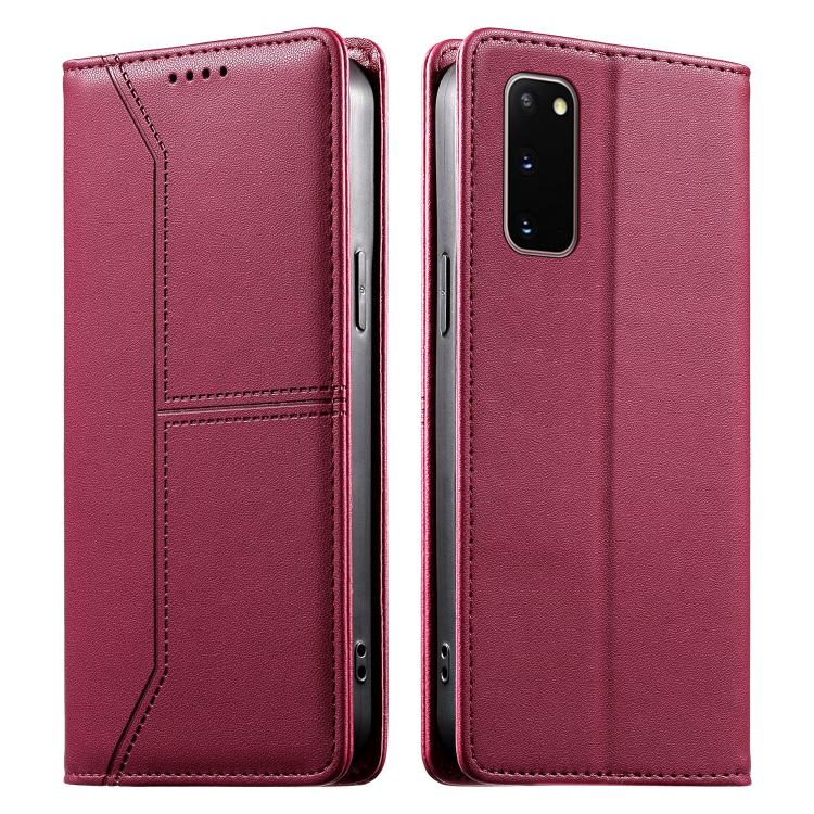 Stitched Line Magnetic RFID Vegan Leather Phone Case, For Samsung Galaxy S22+ 5G, For Samsung Galaxy S22 5G, For Samsung Galaxy S21 FE 5G, For Samsung Galaxy S21 5G, For Samsung Galaxy S21+ 5G, For Samsung Galaxy S21 Ultra 5G, For Samsung Galaxy S20 Ul...