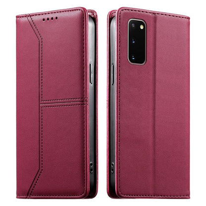 Stitched Line Magnetic RFID Vegan Leather Phone Case, For Samsung Galaxy S22+ 5G, For Samsung Galaxy S22 5G, For Samsung Galaxy S21 FE 5G, For Samsung Galaxy S21 5G, For Samsung Galaxy S21+ 5G, For Samsung Galaxy S21 Ultra 5G, For Samsung Galaxy S20 Ul...