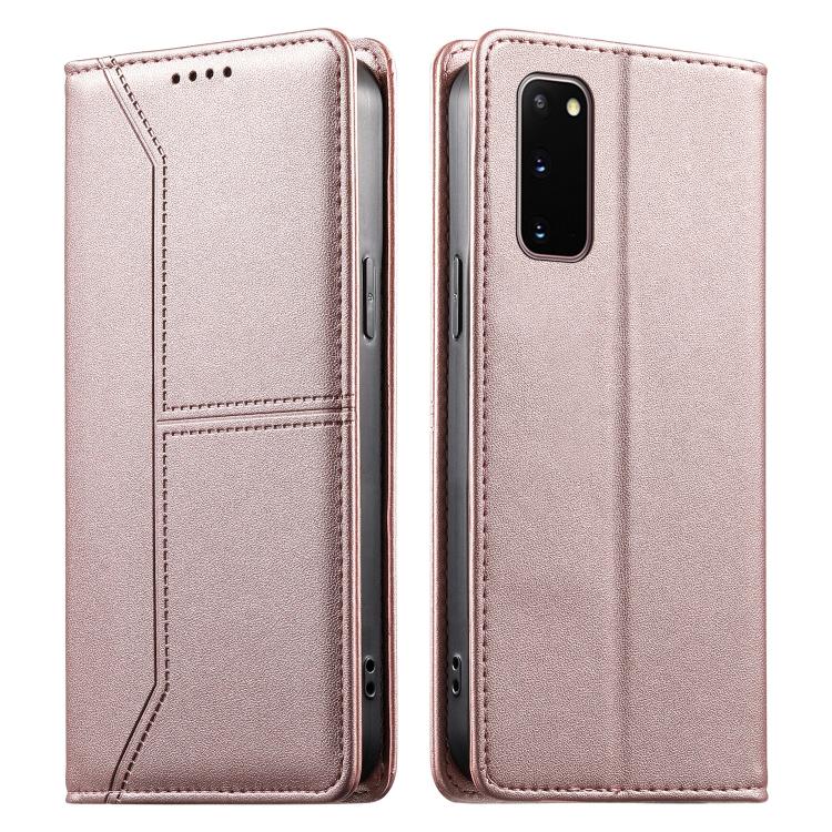 Stitched Line Magnetic RFID Vegan Leather Phone Case, For Samsung Galaxy S22+ 5G, For Samsung Galaxy S22 5G, For Samsung Galaxy S21 FE 5G, For Samsung Galaxy S21 5G, For Samsung Galaxy S21+ 5G, For Samsung Galaxy S21 Ultra 5G, For Samsung Galaxy S20 Ul...