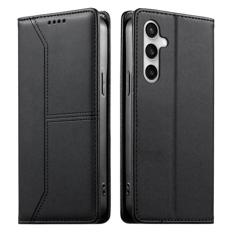Stitched Line Magnetic RFID Vegan Leather Phone Case, For Galaxy S26 FE 5G, For Samsung Galaxy S26+ 5G, For Samsung Galaxy S26 Edge 5G, For Samsung Galaxy S26 Ultra 5G, For Samsung Galaxy S26 5G, For Samsung Galaxy S25 FE 5G                            ...