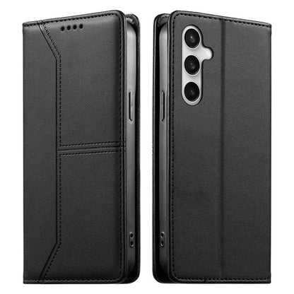 Stitched Line Magnetic RFID Vegan Leather Phone Case, For Galaxy S26 FE 5G, For Samsung Galaxy S26+ 5G, For Samsung Galaxy S26 Edge 5G, For Samsung Galaxy S26 Ultra 5G, For Samsung Galaxy S26 5G, For Samsung Galaxy S25 FE 5G                            ...