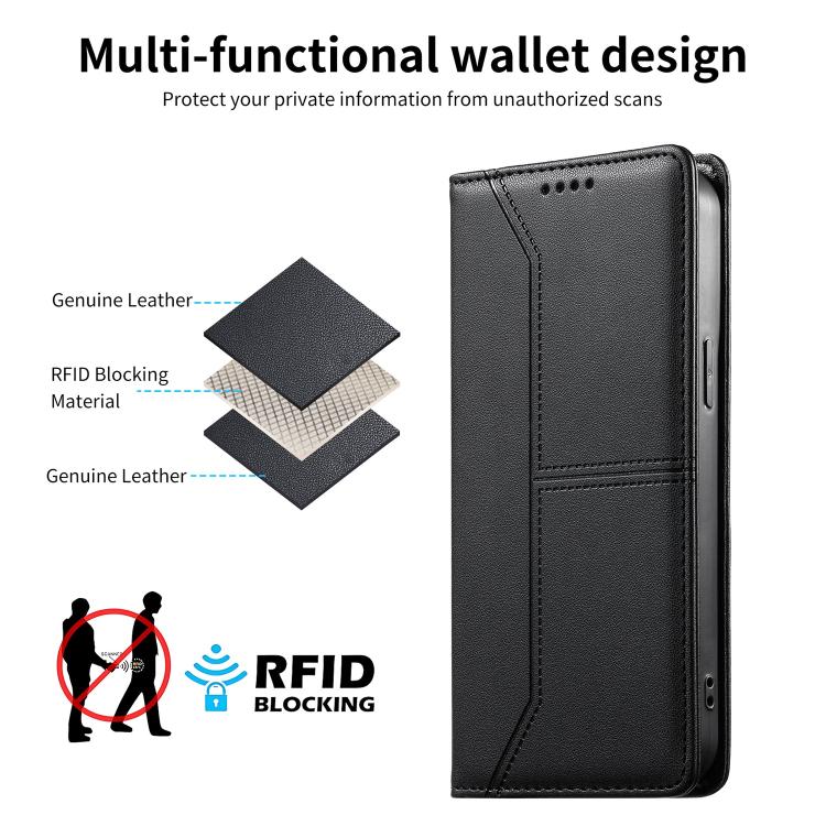 Stitched Line Magnetic RFID Vegan Leather Phone Case, For Galaxy S26 FE 5G, For Samsung Galaxy S26+ 5G, For Samsung Galaxy S26 Edge 5G, For Samsung Galaxy S26 Ultra 5G, For Samsung Galaxy S26 5G, For Samsung Galaxy S25 FE 5G                            ...