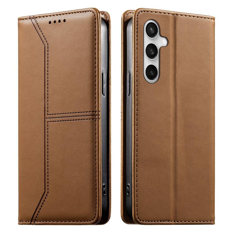 Stitched Line Magnetic RFID Vegan Leather Phone Case, For Galaxy S26 FE 5G, For Samsung Galaxy S26+ 5G, For Samsung Galaxy S26 Edge 5G, For Samsung Galaxy S26 Ultra 5G, For Samsung Galaxy S26 5G, For Samsung Galaxy S25 FE 5G                            ...