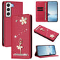 Ballet Girl Diamond Studded RFID Vegan Leather Phone Case, For Samsung Galaxy S23 Ultra 5G, For Samsung Galaxy S23+ 5G, For Samsung Galaxy S23 5G, For Samsung Galaxy S22 Ultra 5G, For Samsung Galaxy S22+ 5G, For Samsung Galaxy S22 5G
