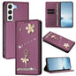 Ballet Girl Diamond Studded RFID Vegan Leather Phone Case, For Samsung Galaxy S23 Ultra 5G, For Samsung Galaxy S23+ 5G, For Samsung Galaxy S23 5G, For Samsung Galaxy S22 Ultra 5G, For Samsung Galaxy S22+ 5G, For Samsung Galaxy S22 5G