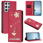 Ballet Girl Diamond Studded RFID Vegan Leather Phone Case, For Samsung Galaxy S23 Ultra 5G, For Samsung Galaxy S23+ 5G, For Samsung Galaxy S23 5G, For Samsung Galaxy S22 Ultra 5G, For Samsung Galaxy S22+ 5G, For Samsung Galaxy S22 5G
