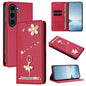 Ballet Girl Diamond Studded RFID Vegan Leather Phone Case, For Samsung Galaxy S23 Ultra 5G, For Samsung Galaxy S23+ 5G, For Samsung Galaxy S23 5G, For Samsung Galaxy S22 Ultra 5G, For Samsung Galaxy S22+ 5G, For Samsung Galaxy S22 5G