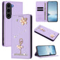 Ballet Girl Diamond Studded RFID Vegan Leather Phone Case, For Samsung Galaxy S23 Ultra 5G, For Samsung Galaxy S23+ 5G, For Samsung Galaxy S23 5G, For Samsung Galaxy S22 Ultra 5G, For Samsung Galaxy S22+ 5G, For Samsung Galaxy S22 5G