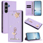 Ballet Girl Diamond Studded RFID Vegan Leather Phone Case, For Samsung Galaxy S25 / S24 5G, For Samsung Galaxy S25+ / S24+ 5G, For Samsung Galaxy S25 Ultra 5G, For Samsung Galaxy S24 FE 5G, For Samsung Galaxy S24 Ultra 5G, For Samsung Galaxy S23 FE 5G