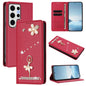 Ballet Girl Diamond Studded RFID Vegan Leather Phone Case, For Samsung Galaxy S25 / S24 5G, For Samsung Galaxy S25+ / S24+ 5G, For Samsung Galaxy S25 Ultra 5G, For Samsung Galaxy S24 FE 5G, For Samsung Galaxy S24 Ultra 5G, For Samsung Galaxy S23 FE 5G