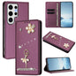 Ballet Girl Diamond Studded RFID Vegan Leather Phone Case, For Samsung Galaxy S25 / S24 5G, For Samsung Galaxy S25+ / S24+ 5G, For Samsung Galaxy S25 Ultra 5G, For Samsung Galaxy S24 FE 5G, For Samsung Galaxy S24 Ultra 5G, For Samsung Galaxy S23 FE 5G