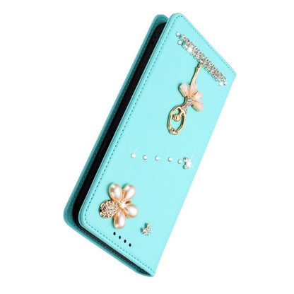 Ballet Girl Diamond Studded RFID Vegan Leather Phone Case, For Samsung Galaxy S26+ 5G, For Samsung Galaxy S26 Edge 5G, For Samsung Galaxy S26 Ultra 5G, For Samsung Galaxy S26 5G, For Samsung Galaxy S25 FE 5G, For Samsung Galaxy S25 Edge 5G