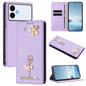 Ballet Girl Diamond Studded RFID Vegan Leather Phone Case, For Samsung Galaxy S26+ 5G, For Samsung Galaxy S26 Edge 5G, For Samsung Galaxy S26 Ultra 5G, For Samsung Galaxy S26 5G, For Samsung Galaxy S25 FE 5G, For Samsung Galaxy S25 Edge 5G