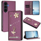 Ballet Girl Diamond Studded RFID Vegan Leather Phone Case, For Samsung Galaxy S26+ 5G, For Samsung Galaxy S26 Edge 5G, For Samsung Galaxy S26 Ultra 5G, For Samsung Galaxy S26 5G, For Samsung Galaxy S25 FE 5G, For Samsung Galaxy S25 Edge 5G