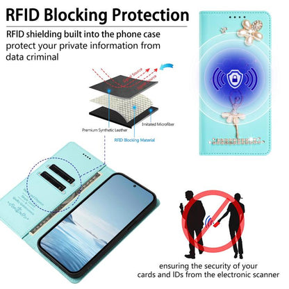 Ballet Girl Diamond Studded RFID Vegan Leather Phone Case, For Samsung Galaxy Z Fold7 5G