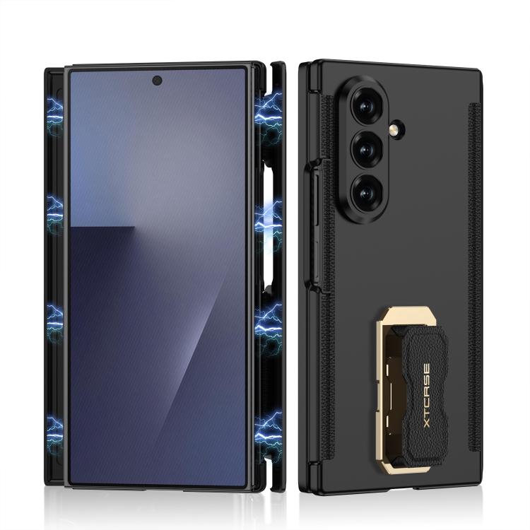 GKK Double Magnetic Hinge Folding Full Coverage Phone Case with Supercar Wristband Rotating Holder, For Samsung Galaxy Z TriFold